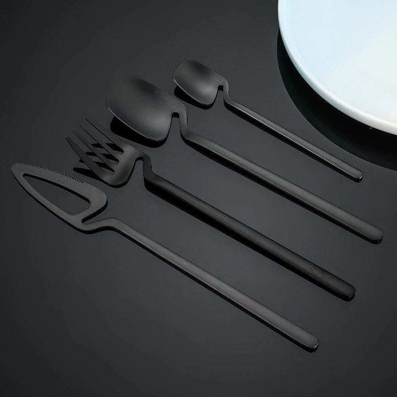 Modern Black Silverware Set - Lux Andes