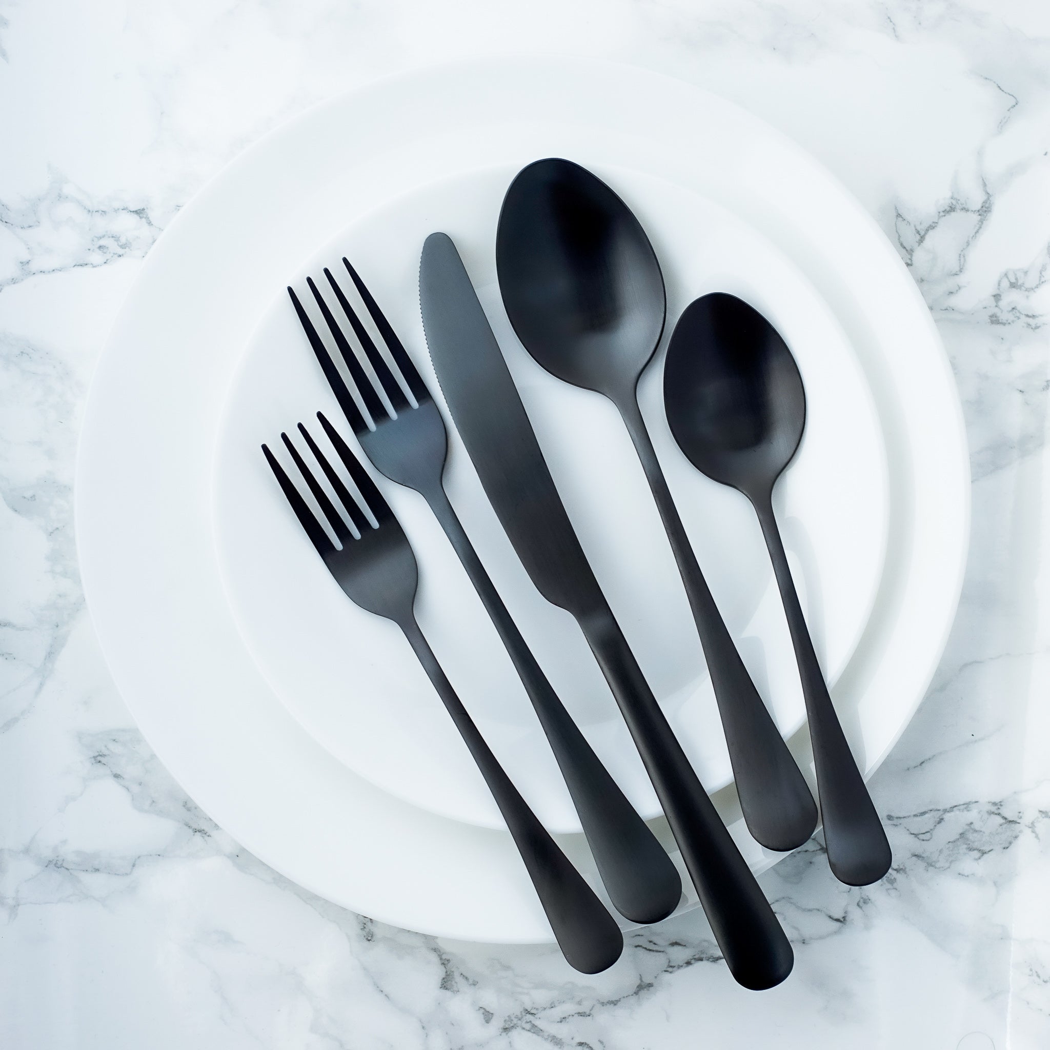 Modern Black Silverware Set - Lux Andes